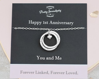 1st Anniversary Gift, 1 Year Wedding Anniversary Necklace