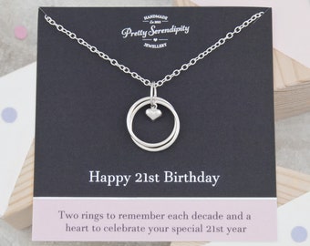 21st Birthday Necklace, 21st Birthday Gift For Daughter, 21st Birthday Jewellery