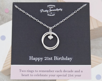 21st Birthday Necklace - 21st Birthday Gift
