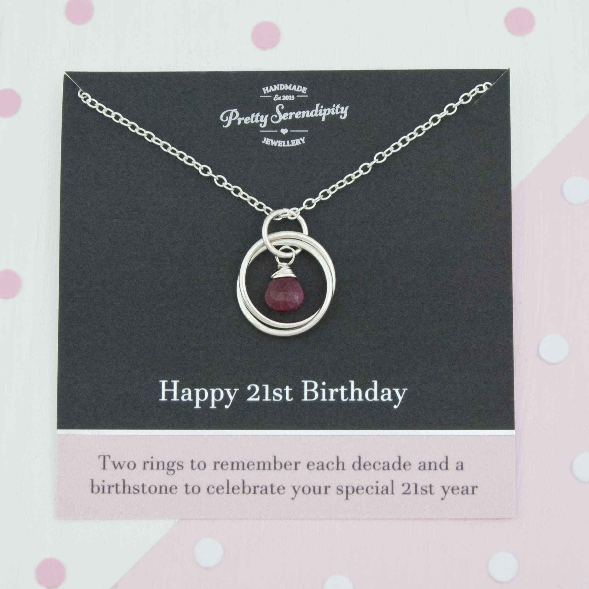 21st Birthday Necklace with Birthstone 21st Birthday Gift For  Etsy