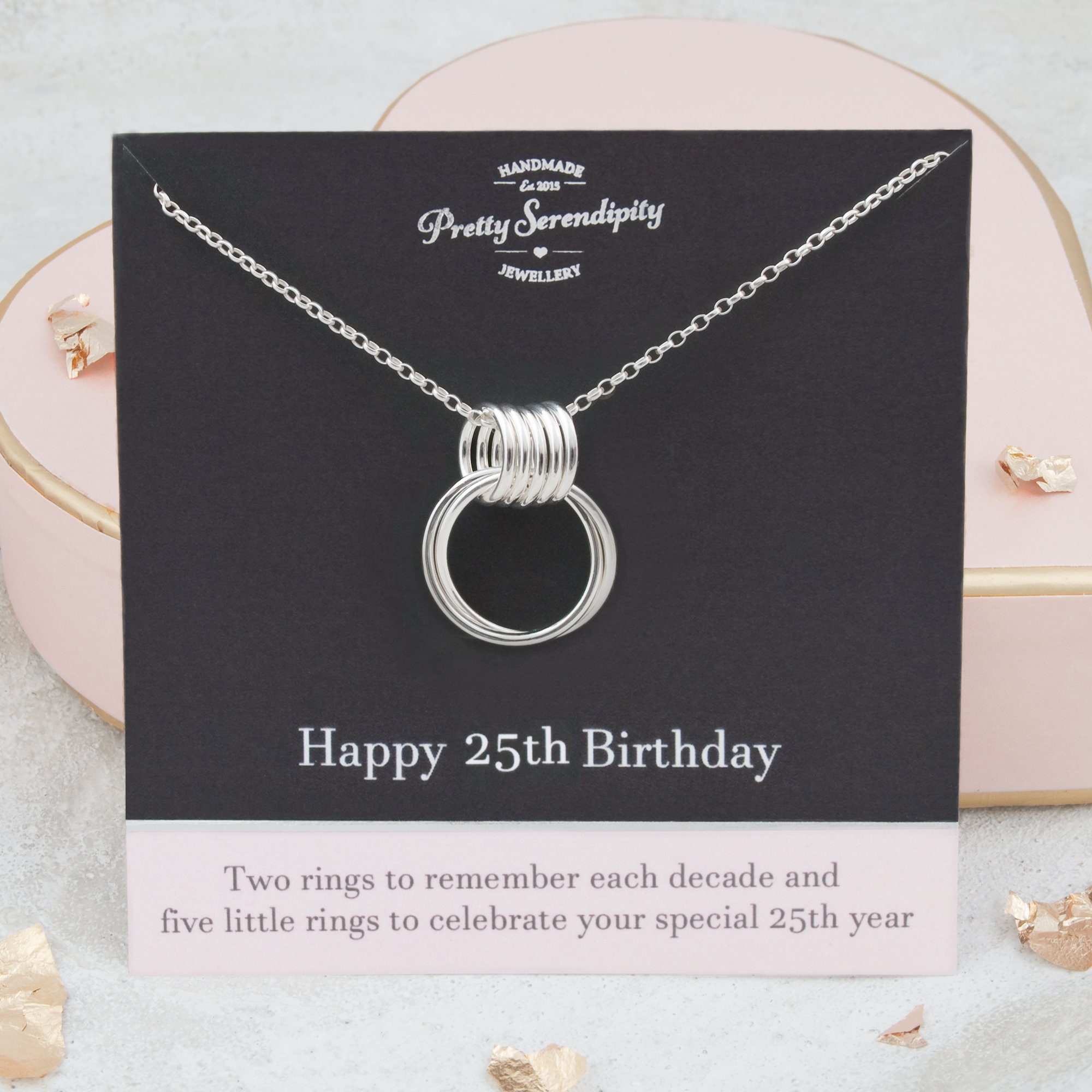 25Th Birthday Necklace, Gift For Her, Sterling Silver