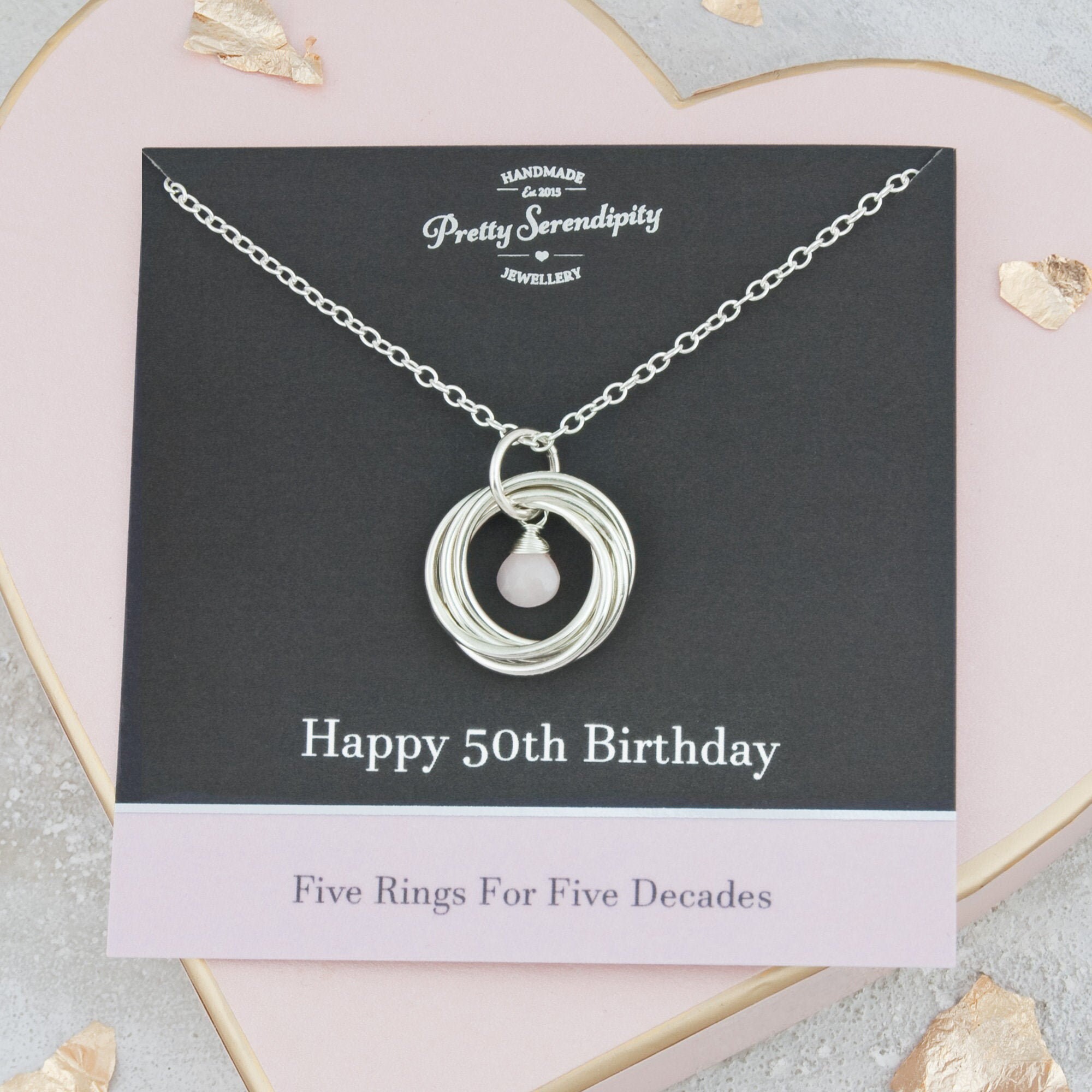 50th Birthday Necklace with Birthstone 50th Birthday Gift For  Etsy