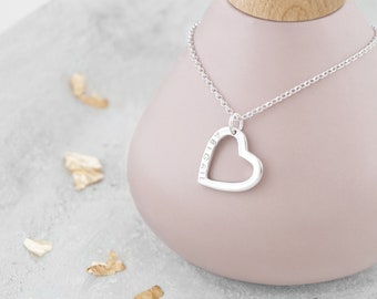 Personalised Heart Necklace, Name Necklace, Gift For Daughter, Sterling Silver
