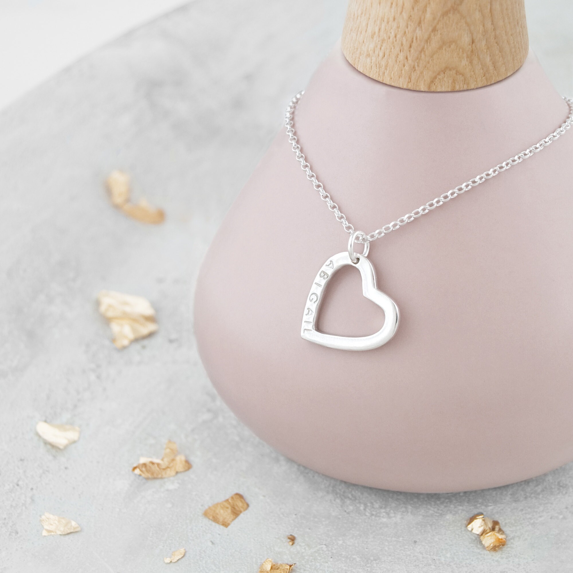 Personalised Heart Necklace, Name Christmas Gift For Daughter, Sterling Silver