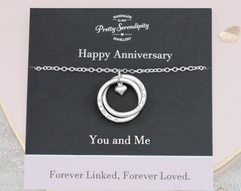 Anniversary Necklace - Forever Linked, Forever Loved, Anniversary Gift For Wife From Husband