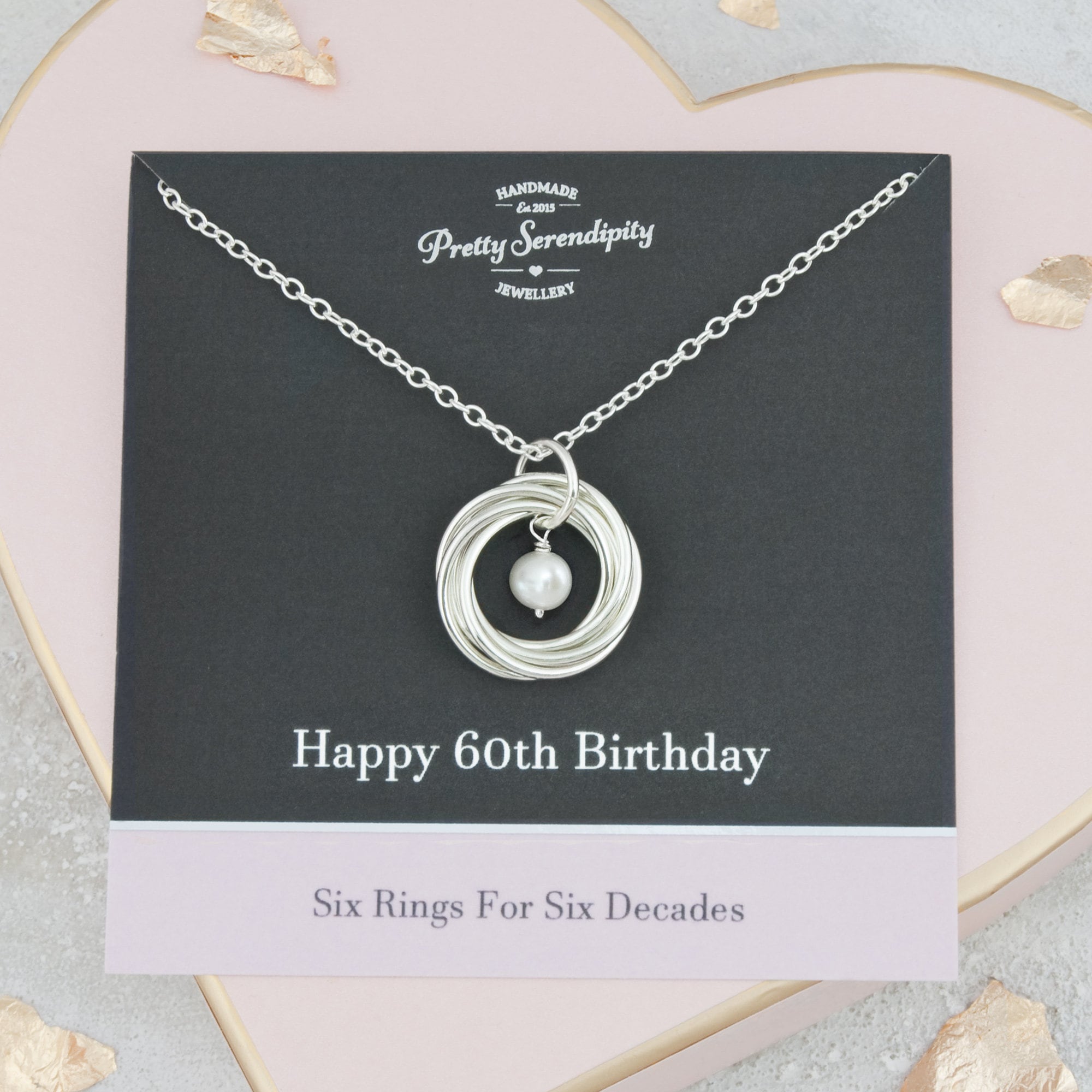 60th Birthday Necklace with Birthstone 