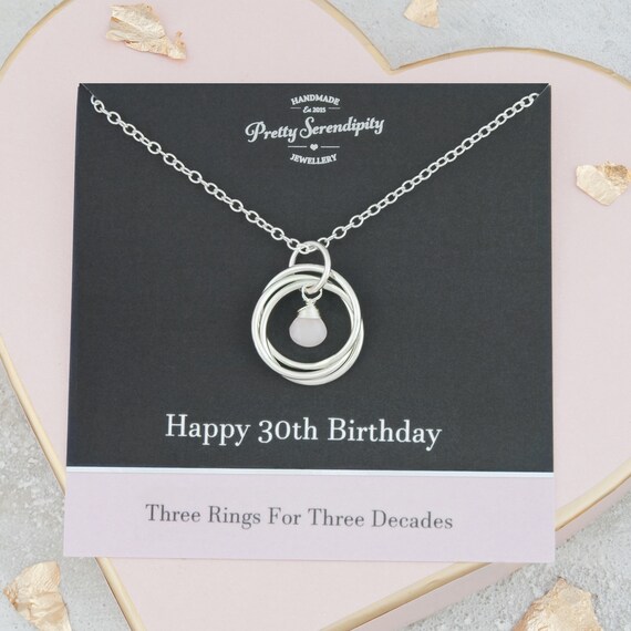 30th Birthday Necklace with Birthstone 30th Birthday Gift For | Etsy