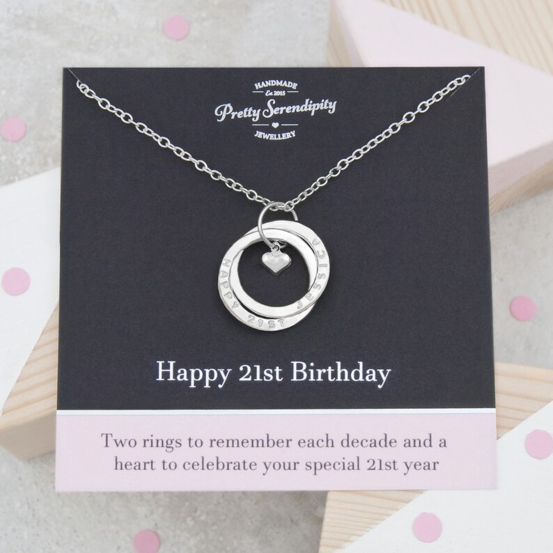 Personalised 21st Birthday Necklace, 21st Birthday Gifts For Her, Engraved 21st Birthday Jewellery For Daughter image 2