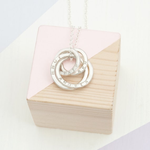 Personalised necklace 4 names sale