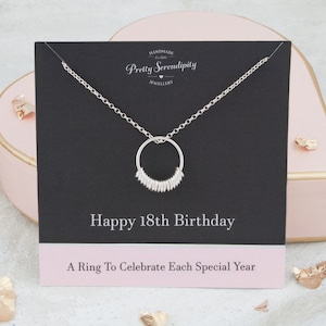 18th Birthday Necklace - 18th Birthday Gift For Daughter - Sterling Silver