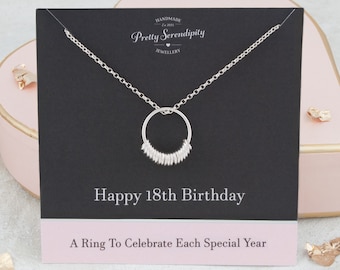 18th Birthday Necklace - 18th Birthday Gift For Daughter - Sterling Silver