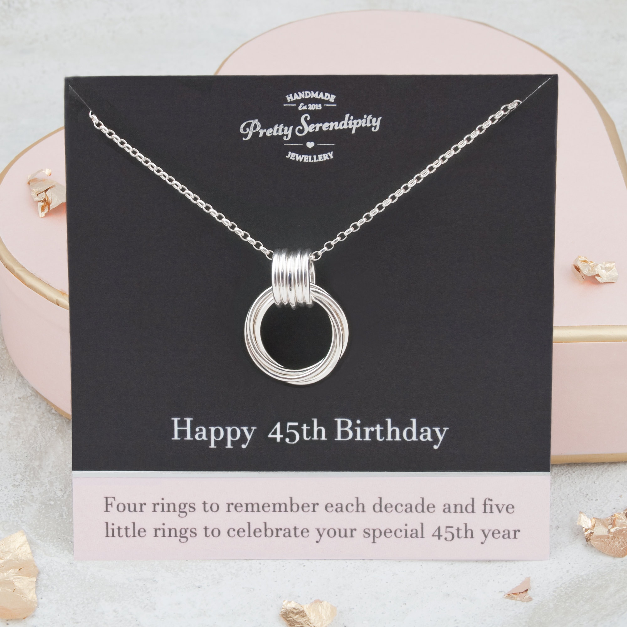 45Th Birthday Necklace, Gift For Her, Sterling Silver