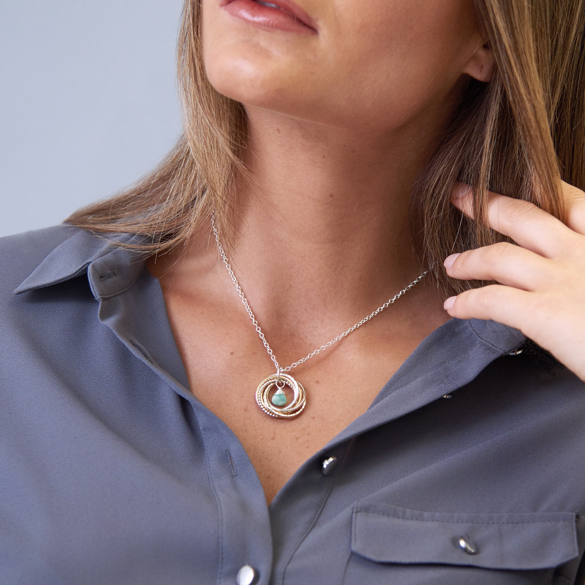 70th birthday necklace with birthstone discount