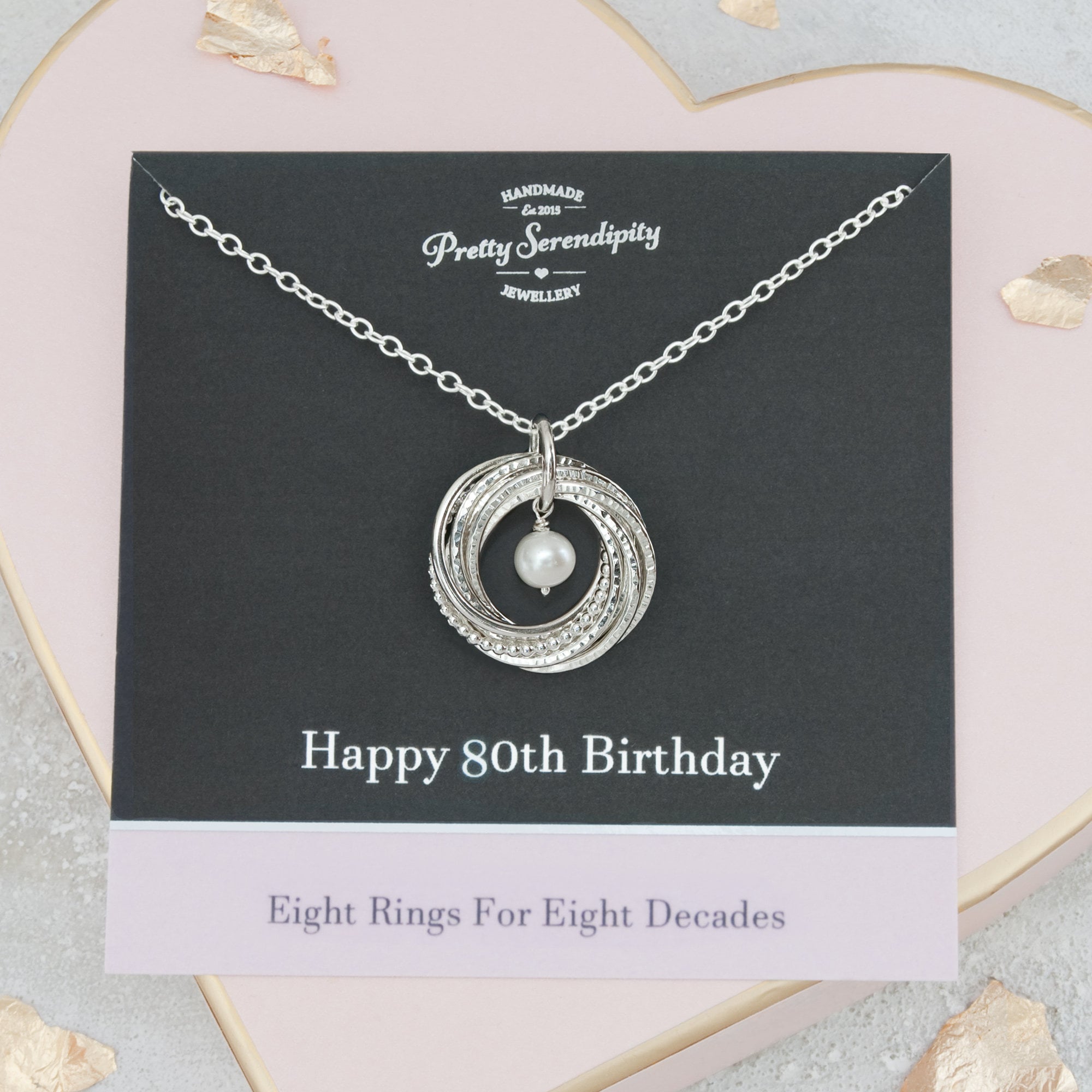 Amazon.com: 80th Birthday Necklace, Birthday Love Knot Necklace, Birthday  Gifts For Woman, Birthday Card, Pendant Necklace 14K White Gold  Finish/Standard Box : Clothing, Shoes & Jewelry