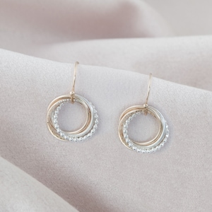 40th Birthday Earrings - 40th Birthday Gift - 4 Rings For 4 Decades -  Silver & Gold