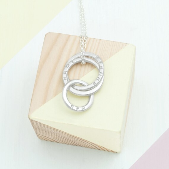 Family Name Necklace Mum Dad and Child 