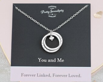Personalised 'Forever Linked, Forever Loved' Eternity Necklace - Engagement Gift, Present For Girlfriend