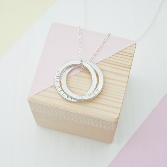 Personalised two ring necklace deals