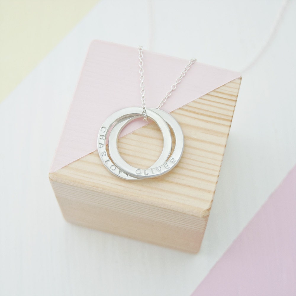 Personalised Hammered Sterling Russian Ring Necklace By Lisa Angel |  notonthehighstreet.com