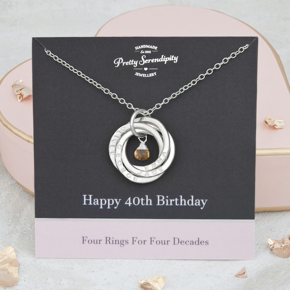 Sterling Silver 40th Birthday Disc Personalised Name Necklace | Bloom  Boutique