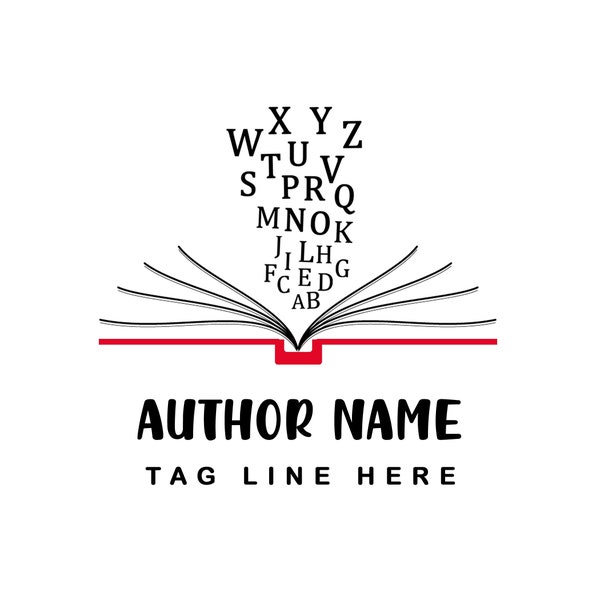 Open Book Premade Logo Design - Author Logo - Writer Logo - Book Logo - For fiction or non-fiction authors