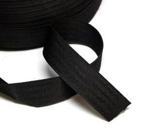 25mm Black Polyester Bias Binding Tape - Sold by the Meter