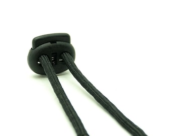 Cord Lock Toggle stopper -Flat 2 hole cord locks. Spring loaded cord closure