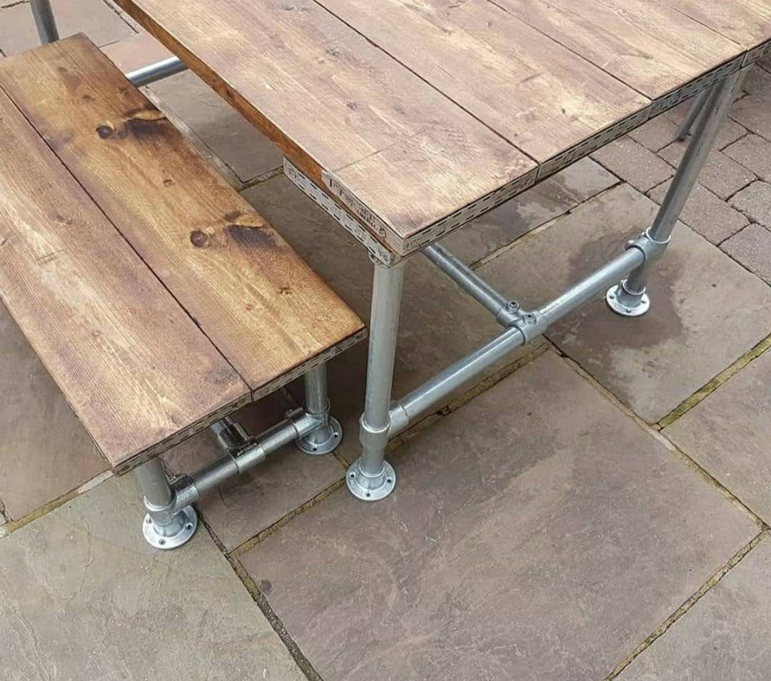 Mesa y banco de comedor mesa de comedor industrial banco | Etsy