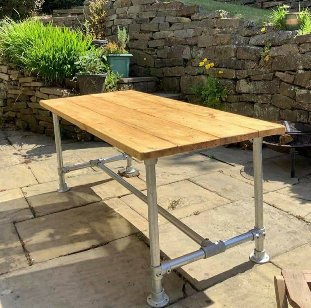 Mesa y banco de comedor mesa de comedor industrial banco | Etsy