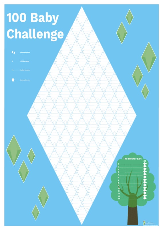 100 Baby Challenge Wall Chart Etsy