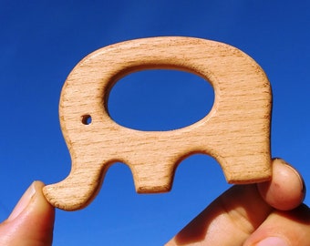 elephant teether, wooden teether, elephant shape, wooden elephant, kid toy elephant, waldorf elephant, teething elephant, pram elephant wood