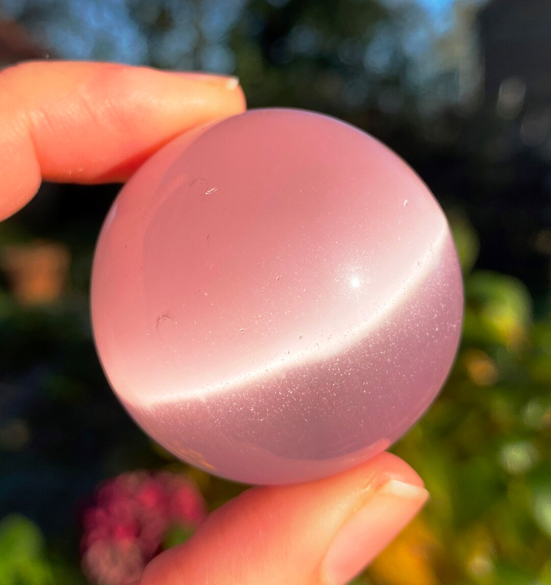 Pink Crystal Sphere Cats Eye Crystal Ball for Christmas Etsy
