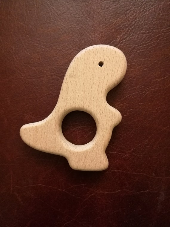 Baby Animal Shape Natural Unfinished Beech Wood Teething Ring 2.4/" 60mm
