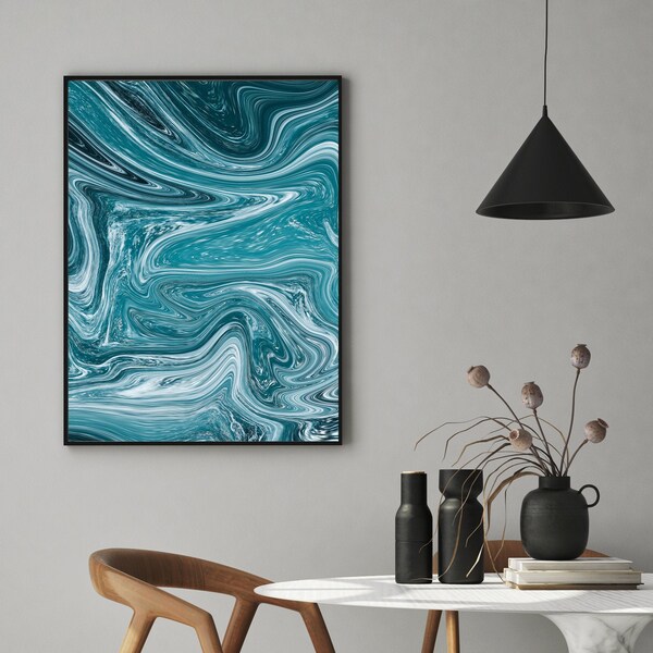 Abstract Ocean Art Etsy