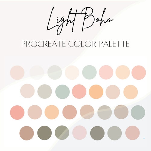 Light Boho Procreate Color Palette 30 Color Swatches Ipad - Etsy