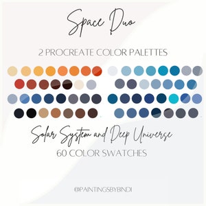 Space Procreate Color Palette Bundle | 60 color swatches | iPad illustration tools | Universe Palette Pair | Hand Lettering | Solar System