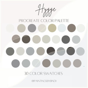 Hygge Procreate Color Palette | 30 color swatches | iPad illustration tools | Neutral Colors | Cozy Color Swatches