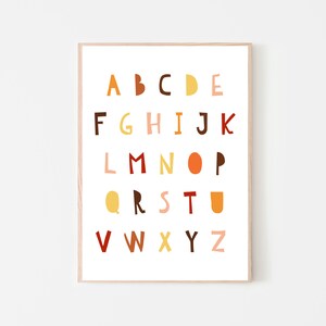 Boho Scandinavian Kids Alphabet Instant Download - Kid's Room Printable Art - Gender Neutral Nursery Decorations - Minimalist Wall Decor