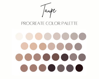Taupe Procreate Color Palette | 30 color swatches | iPad illustration tools | Fall Colors | Neutral Color Palette
