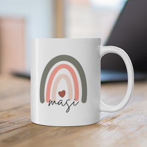 Boho Rainbow Masi Mug | Indian Aunt Mug | 11 oz Coffee Mug | Gujarati Gifts | Desi Gifts | Gifts for Masi