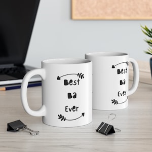 Best Ba Ever Coffee Mug | Gujarati Family Mugs | Gifts for Ba | Gifts for Grandma | Guju Gifts | Desi 11 oz Coffee Mug | Arrow and