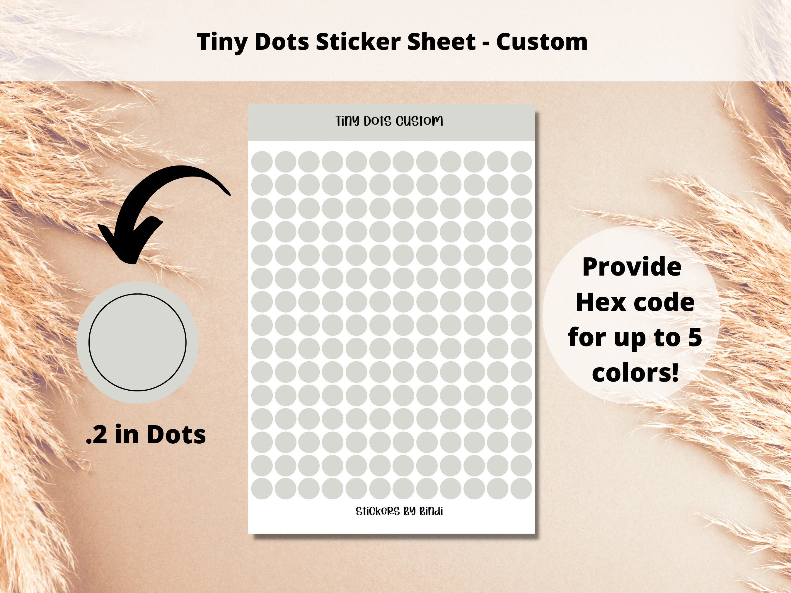 Highlight Dots Sticker Custom Color Tiny Dots Sticker Sheet | Teeny Circle Stickers | .2 Inch ...