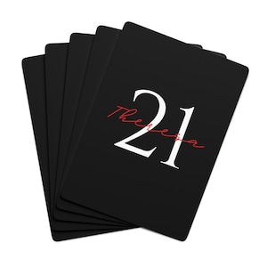 21st Birthday Custom Name Playing Cards / Custom Birthday Playing Cards / Black Personalized Card Deck / 21 Birthday Custom Gift