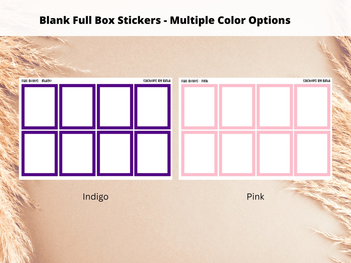 Blank Full Box Stickers for Erin Condren | Rainbow Planner Sticker ...