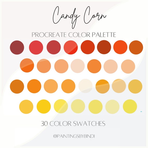 Candy Corn Procreate Color Palette 30 Color Swatches Ipad | Etsy