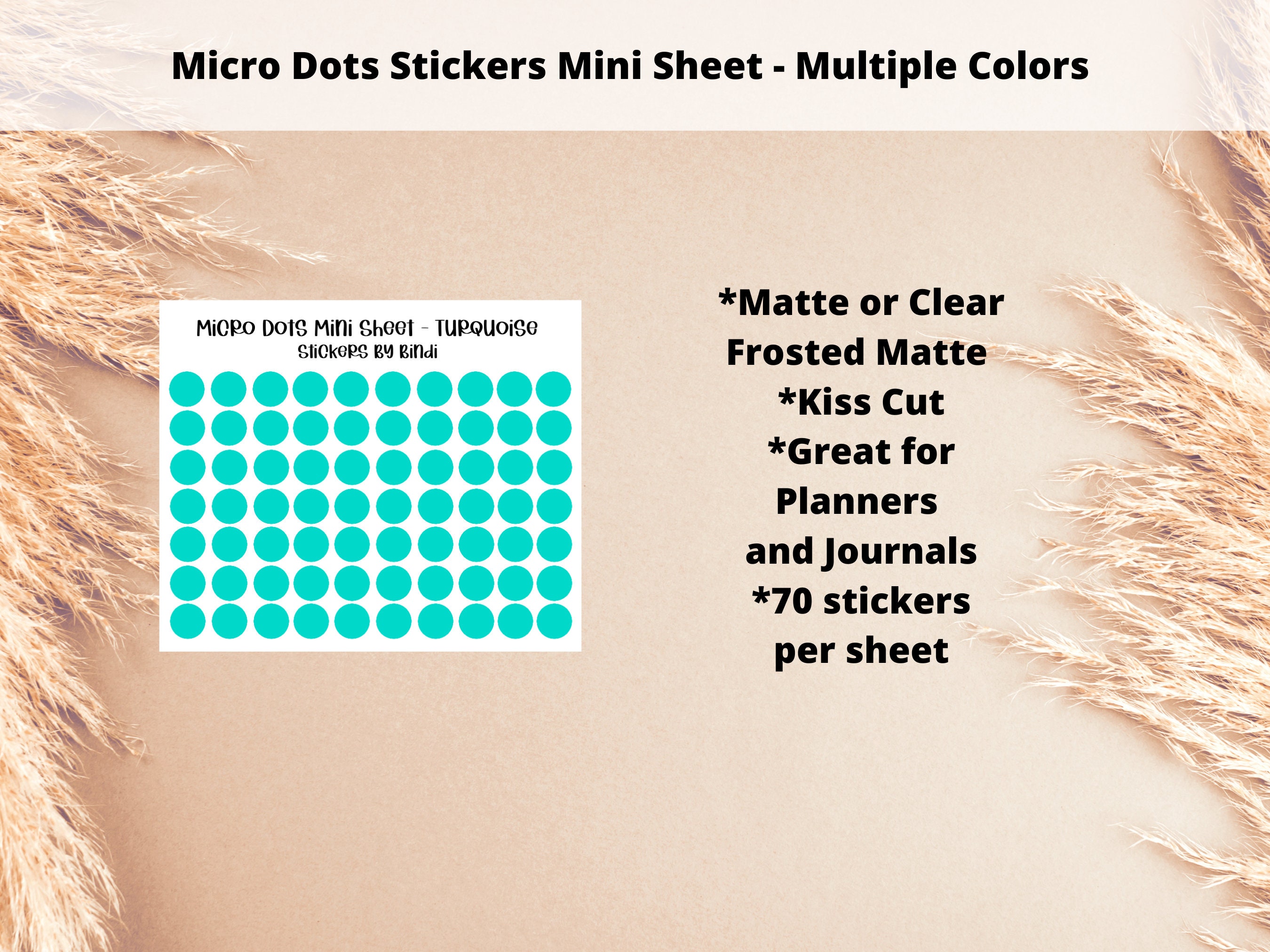 Highlight Dots Sticker Micro Dots Sticker Sheet - Solid Colors | Transparent or Matte Circle ...