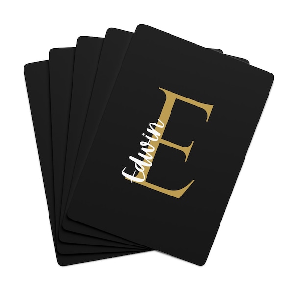 Speelkaarten met eigen monogram in meerdere kleuren | Initiaal speelkaarten | Gepersonaliseerde kaarten | Kaartdeck voor volwassenen | Naam en voorletter: