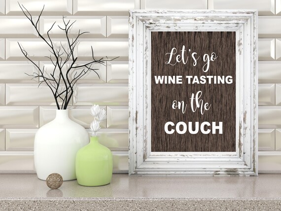 Let S Go Wine Tasting On The Couch 8 X 10 Minimalist Art Etsy
