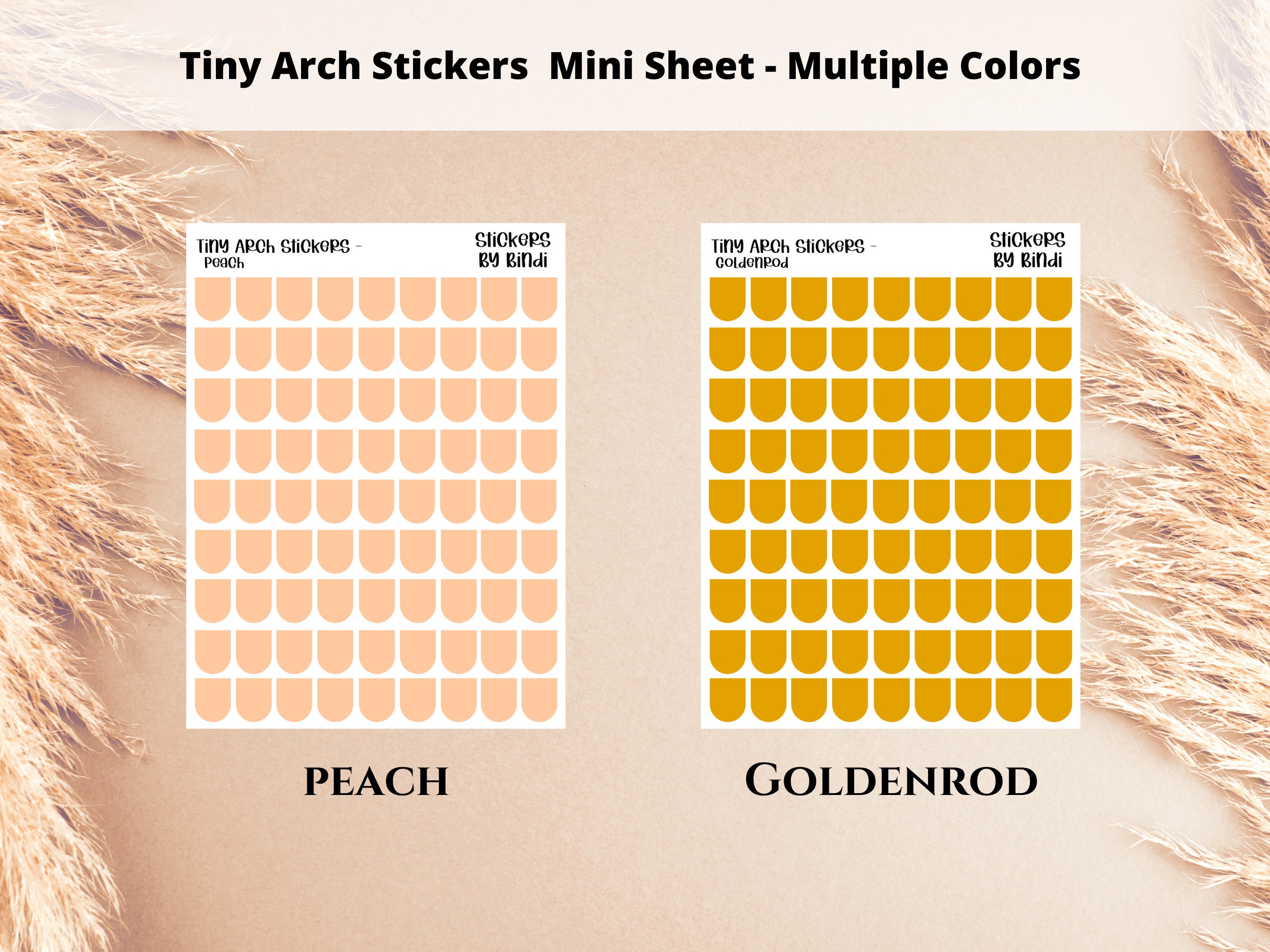 Tiny Arch Stickers - Mini Sheet | .25 Inch Arch Planner Stickers ...