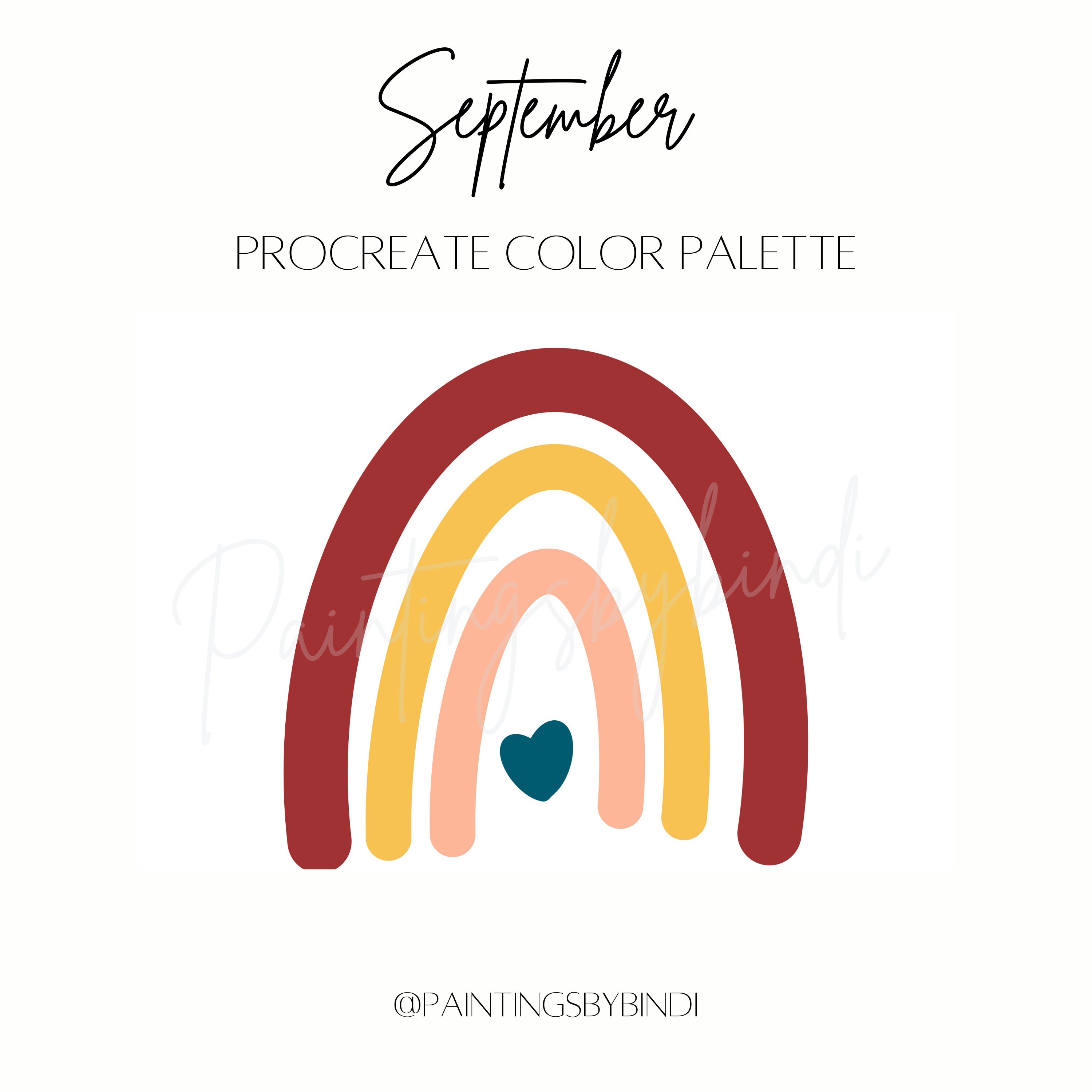 September Color Patterns September Procreate Color Palette | 30 Color Swatches | iPad ...